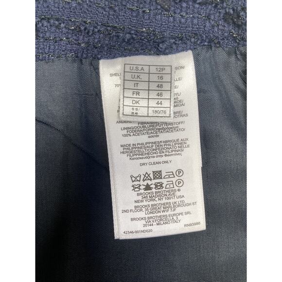 Brooks Brothers Size 12P Pencil Skirt NEW Blue Tweed Office Academia Preppy Mini - Picture 8 of 9